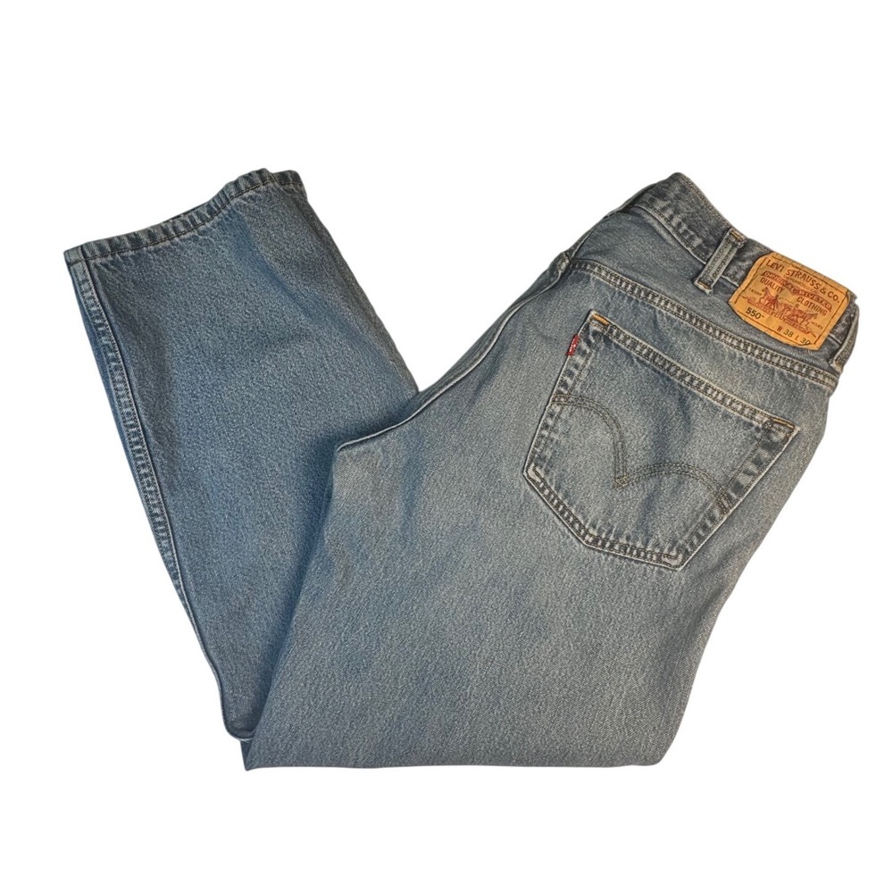 Levis 550 Relaxed Fit Jeans‎ Mens 38x30 Medium Wash Blue Denim 00550-4886